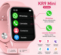 KR9 Mini Rosa – Recibe WhatsApp y llamadas desde tu muñeca.
