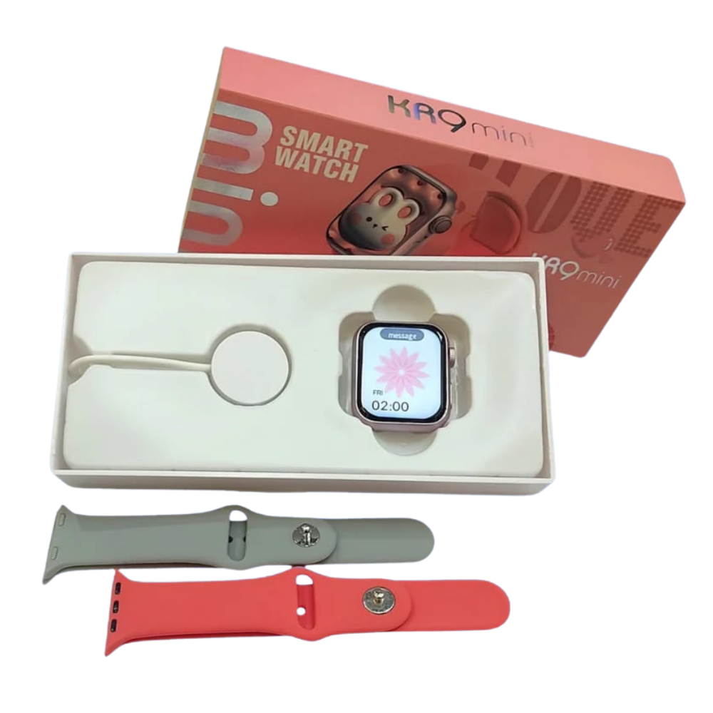 KR9 Mini Rosa – Recibe WhatsApp y llamadas desde tu muñeca.